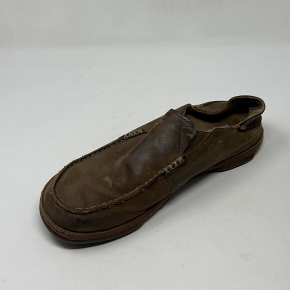 OluKai Moloa Shoes Mens 10 Brown Leather Slip On Moc Toe Casual Loafers main image 9